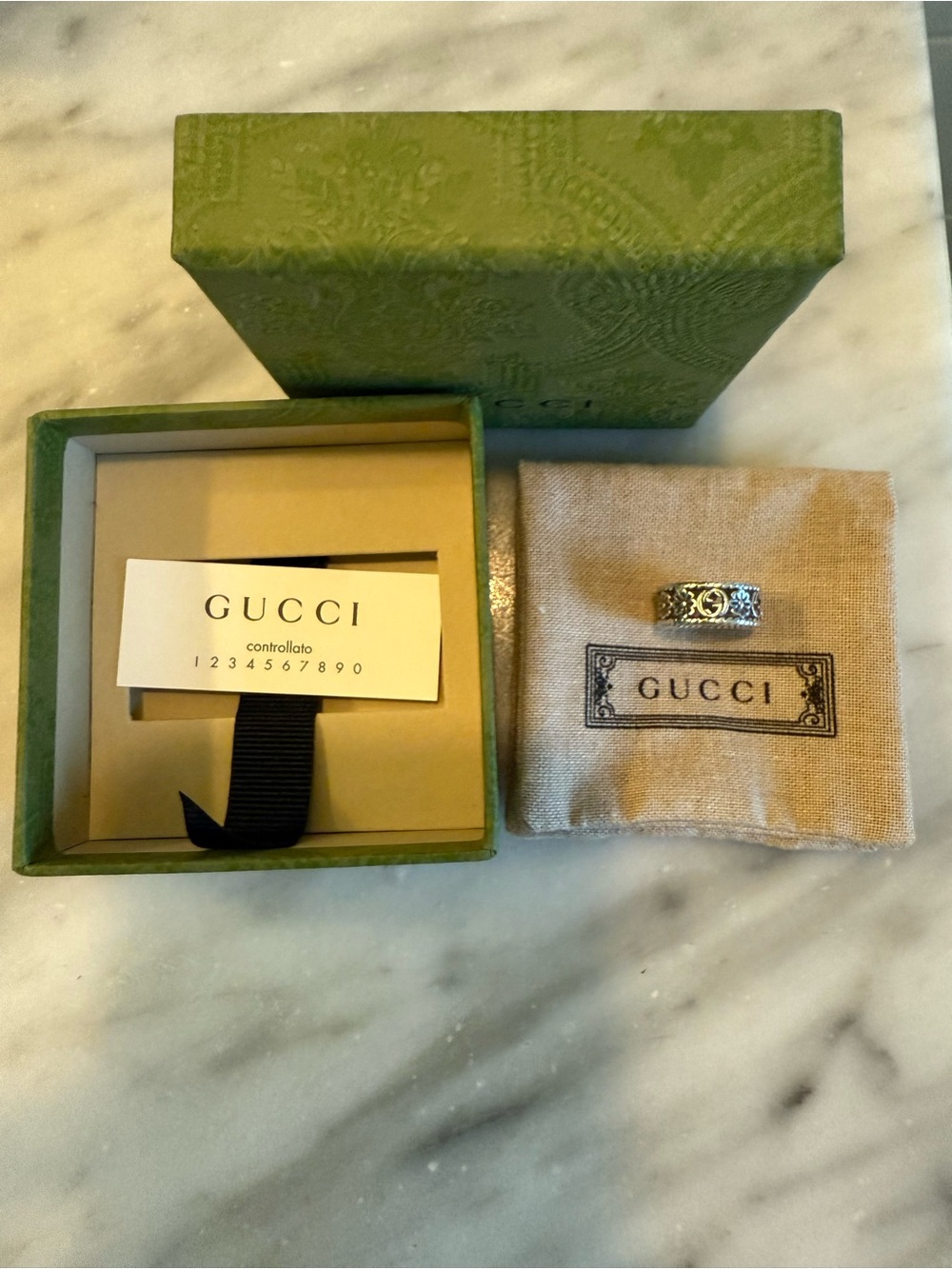 Gucci Flower Interlocking GG Ring Size 6 - Picture 2 of 8